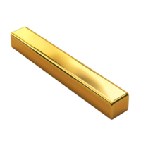 Bar of Gold 3D Rendering Against White Background png