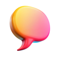 PNG 3D Render of a Colorful Speech Bubble Against Transparent Background for Communication Concepts, Chat Themes, or Modern Illustrations