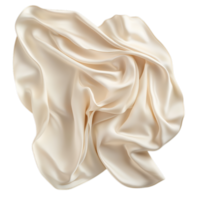 PNG Creamy Draped Fabric, A Textural Study Against Transparent Background for Textile Design, Artistic Projects, or Elegant Backdrops