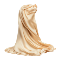PNG Creamy Draped Fabric, A Textural Study Against Transparent Background for Textile Design, Artistic Projects, or Elegant Backdrops