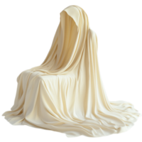 PNG Creamy Draped Fabric, A Textural Study Against Transparent Background for Textile Design, Artistic Projects, or Elegant Backdrops