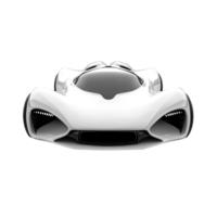 White future car 3D cartoon front view 3D rendering png