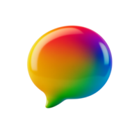 PNG 3D Render of a Colorful Speech Bubble Against Transparent Background for Communication Concepts, Chat Themes, or Modern Illustrations
