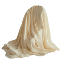 PNG Creamy Draped Fabric, A Textural Study Against Transparent Background for Textile Design, Artistic Projects, or Elegant Backdrops