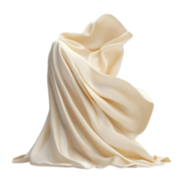 PNG Creamy Draped Fabric, A Textural Study Against Transparent Background for Textile Design, Artistic Projects, or Elegant Backdrops
