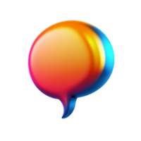 PNG 3D Render of a Colorful Speech Bubble Against Transparent Background for Communication Concepts, Chat Themes, or Modern Illustrations