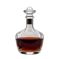 PNG Elegant Glass Decanter with Dark Liquid Against Transparent Background for Beverage Branding, Home Decor, or Elegant Marketing Campaigns