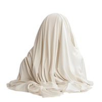 PNG Creamy Draped Fabric, A Textural Study Against Transparent Background for Textile Design, Artistic Projects, or Elegant Backdrops