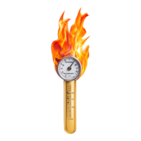 Thermometer with Flames Isolated Against transparent Background png