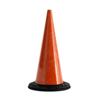 3D Rendering of a Traffic Cone Isolated Against White Background png