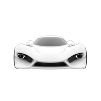 White future car 3D cartoon front view 3D rendering png