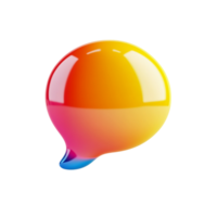 PNG 3D Render of a Colorful Speech Bubble Against Transparent Background for Communication Concepts, Chat Themes, or Modern Illustrations
