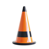 3D Rendering of a Traffic Cone Isolated Against White Background png