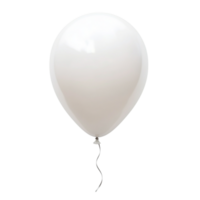 PNG A White Balloon Floating Against Transparent Background for Minimalist Designs, Celebration Themes, or Party Illustrations