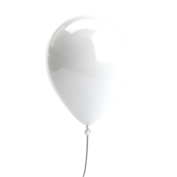 PNG A White Balloon Floating Against Transparent Background for Minimalist Designs, Celebration Themes, or Party Illustrations