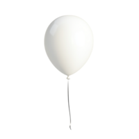 PNG A White Balloon Floating Against Transparent Background for Minimalist Designs, Celebration Themes, or Party Illustrations