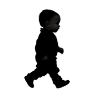 3D Vector Silhouette of a Baby Walking png