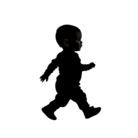 3D Vector Silhouette of a Baby Walking png