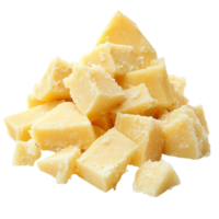 Chunks of Parmesan cheese isolated on transparent background png