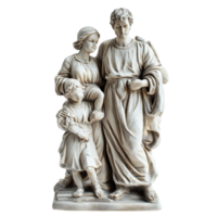 Family Statue on transparent background in 8K png