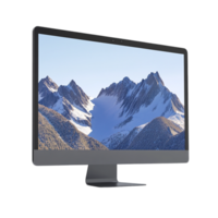 Computer Monitor with Mountain Scenery on transparent background png