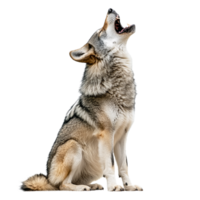Wolf howling against a transparent background png