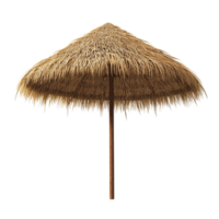image of an isolated straw beach umbrella on a transparent background png