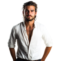 portrait of a handsome man posing on a transparent background png