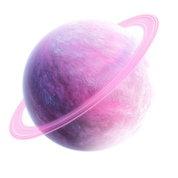 pink planet with rings on a transparent background png