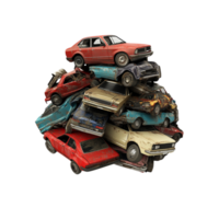 Isolated Car Junk Pile on transparent background png