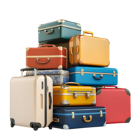 image of a pile of suitcases on a transparent background png