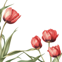 image of a tulips footer border on a transparent background png
