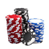 image of a stack of casino poker chips on a transparent background png
