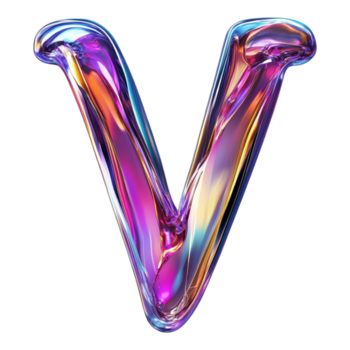 png alfabeto 'v' nel astratto stile isolato contro un' trasparente sfondo per moderno design progetti, creativo marchio, o unico tipografia applicazioni