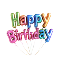 Happy Birthday icon in 3D rendering against a transparent background png
