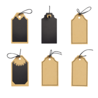Black Friday sale label set with natural craft paper design on transparent background png