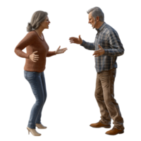 Couple Arguing on transparent background in 8K Resolution png