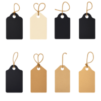 Black Friday sale label set with natural craft paper design on transparent background png