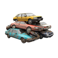 Isolated Car Junk Pile on transparent background png