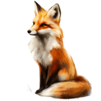 Fox Art Sketch on transparent background png