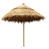 image of an isolated straw beach umbrella on a transparent background png