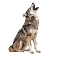 Wolf howling against a transparent background png