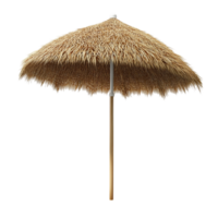 image of an isolated straw beach umbrella on a transparent background png