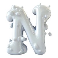 PNG Alphabet 'N' in Abstract Style Isolated Against a Transparent Background for MILKY, or Unique Typography Applications