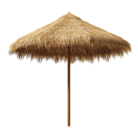 image of an isolated straw beach umbrella on a transparent background png