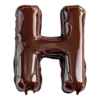PNG Alphabet 'H' in Chocolaty Typography Style Isolated Against a Transparent Background for Modern Design Projects, Creative Branding, or Unique Typography Applications