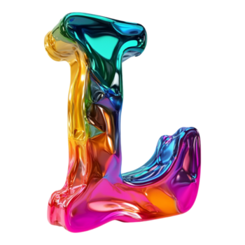 PNG Alphabet 'L' in Abstract Style Isolated Against a Transparent Background for Modern Design Projects, Creative Branding, or Unique Typography Applications