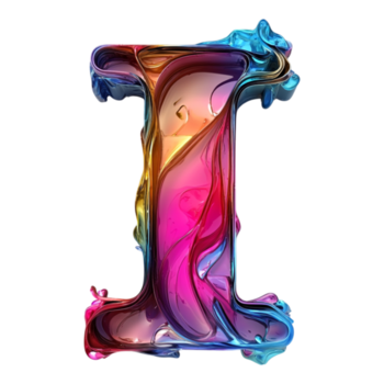 png alfabeto 'io' nel astratto stile isolato contro un' trasparente sfondo per moderno design progetti, creativo marchio, o unico tipografia applicazioni