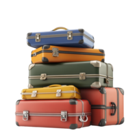 image of a pile of suitcases on a transparent background png