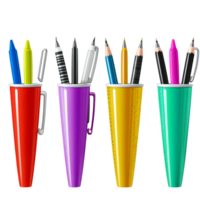 Different Types of Colorful Attractive Pen Holders png
